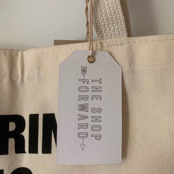 The Shop Forward ESPWA 4 Things TEACHER Canvas Tote Bag Cream Black - Picture 3 of 9